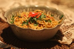 Noodles with Spicy Peanut Sauce Recipe