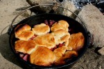 Dutch Oven Strawberry Rhubarb Cobbler