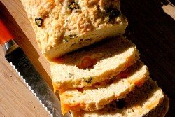 Loaf of jalapeno cheese quick bread
